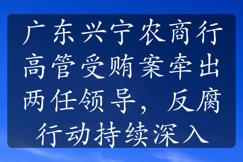 广东兴宁农商行高管受贿案牵出两任领导，反腐行动持续深入