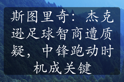 斯图里奇：杰克逊足球智商遭质疑，中锋跑动时机成关键