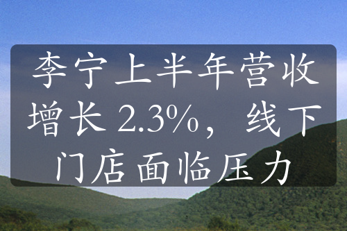 李宁上半年营收增长 2.3%，线下门店面临压力