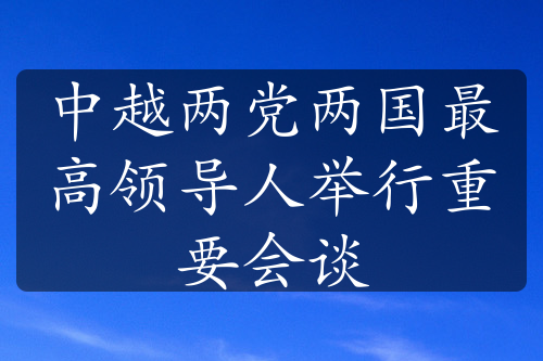 中越两党两国最高领导人举行重要会谈