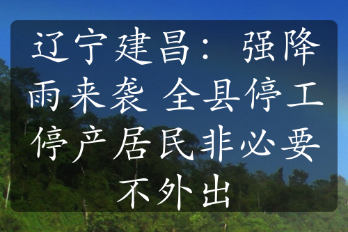 辽宁建昌：强降雨来袭 全县停工停产居民非必要不外出