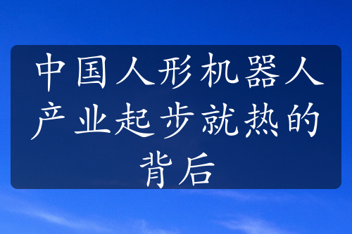 中国人形机器人产业起步就热的背后