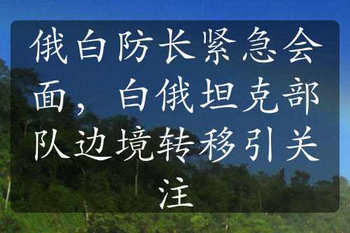 俄白防长紧急会面，白俄坦克部队边境转移引关注