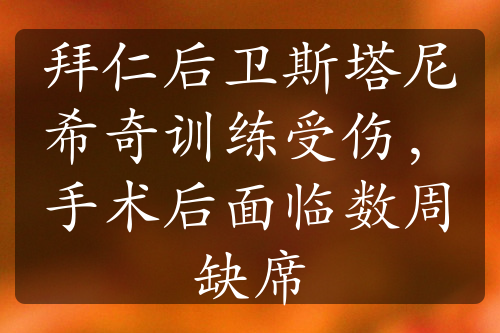 拜仁后卫斯塔尼希奇训练受伤，手术后面临数周缺席