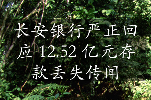 长安银行严正回应 12.52 亿元存款丢失传闻