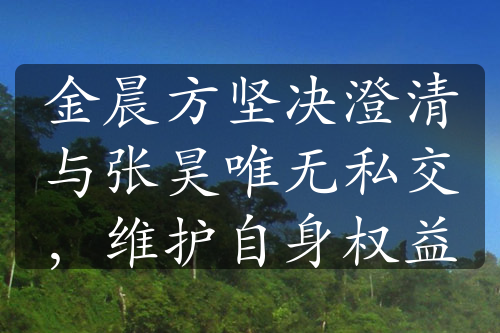 金晨方坚决澄清与张昊唯无私交，维护自身权益