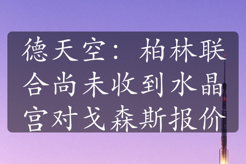 德天空：柏林联合尚未收到水晶宫对戈森斯报价