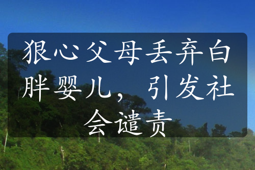 狠心父母丢弃白胖婴儿，引发社会谴责