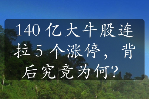 140 亿大牛股连拉 5 个涨停，背后究竟为何？