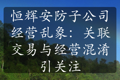 恒辉安防子公司经营乱象：关联交易与经营混淆引关注