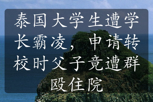 泰国大学生遭学长霸凌，申请转校时父子竟遭群殴住院