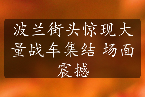 波兰街头惊现大量战车集结 场面震撼