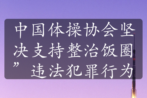 中国体操协会坚决支持整治饭圈”违法犯罪行为