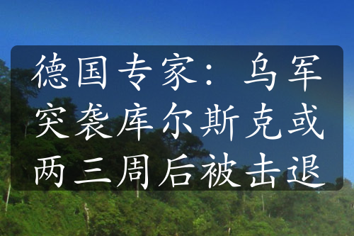 德国专家：乌军突袭库尔斯克或两三周后被击退