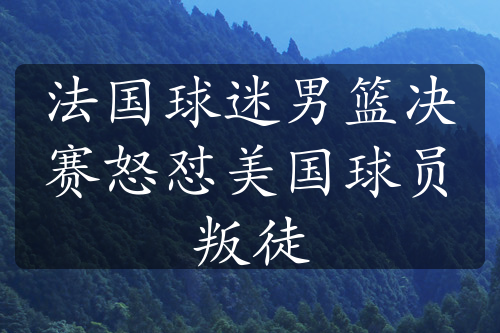 法国球迷男篮决赛怒怼美国球员叛徒