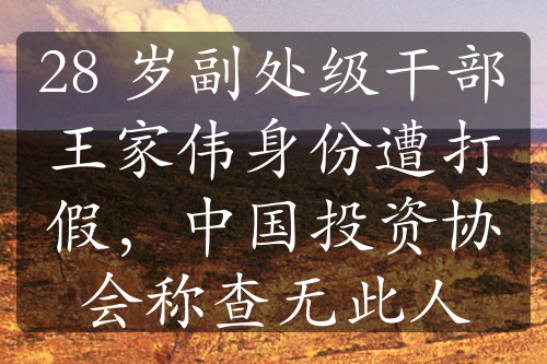 28 岁副处级干部王家伟身份遭打假，中国投资协会称查无此人