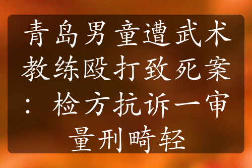 青岛男童遭武术教练殴打致死案：检方抗诉一审量刑畸轻